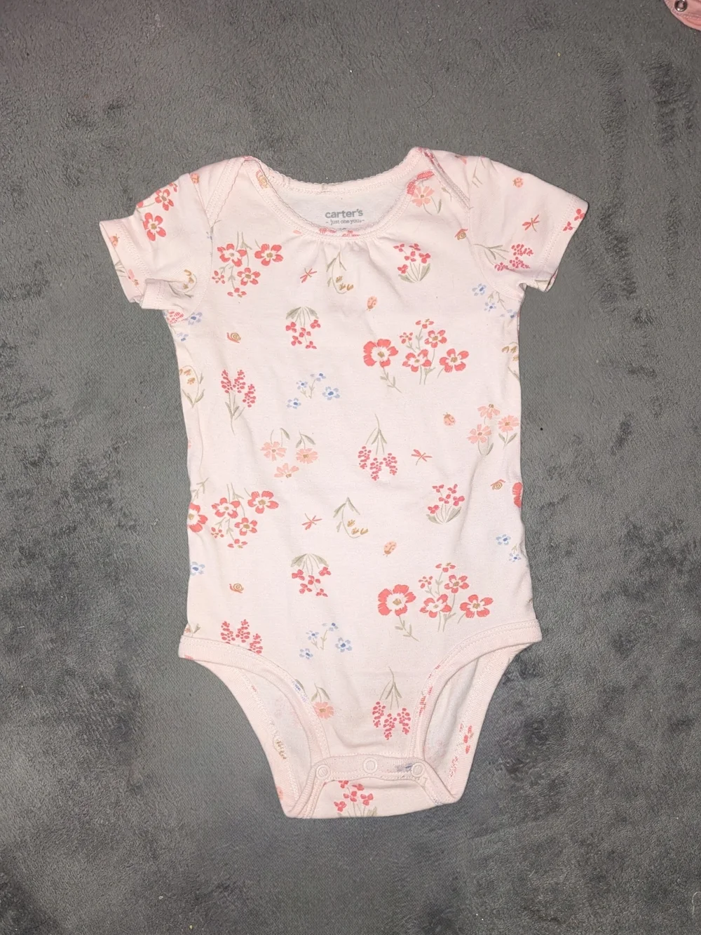 Carter's Baby Girls Short Sleeve Floral One-Piece Bodysuits Set